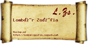 Lombár Zsófia névjegykártya